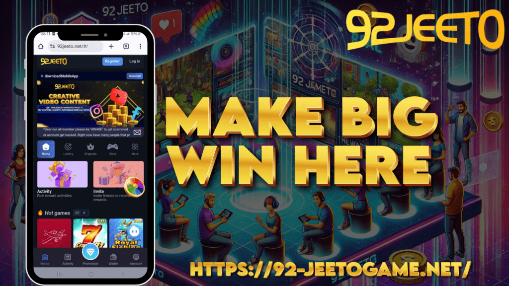 User-friendly interface of the 92 Jeeto app displayed on a smartphone screen.